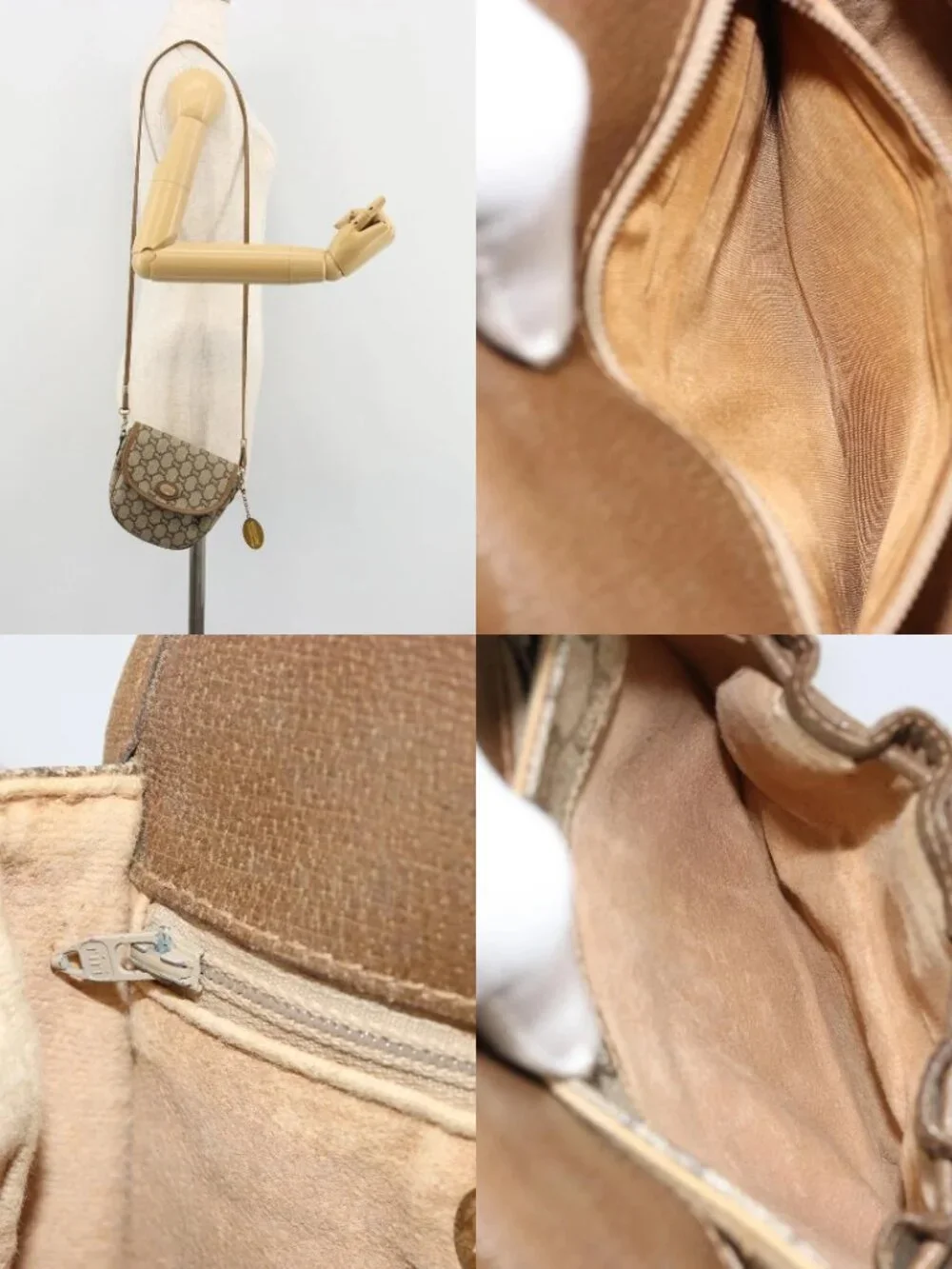 GUCCI GG Plus Supreme Shoulder Bag PVC Beige Gold Auth ka4547 - Picture 14 of 15